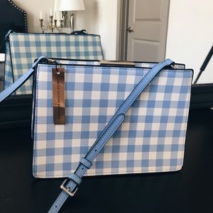 new mango gingham purse